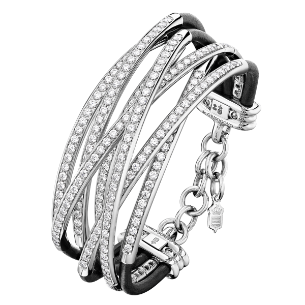 De Grisogono Allegra 18k Rose Gold & Leather Bracelet w/ Diamonds -  Bergdorf Goodman